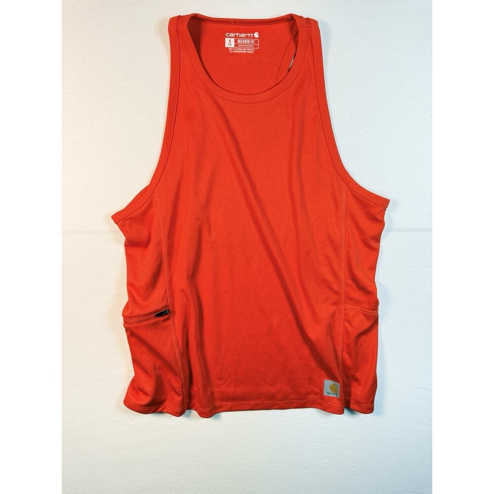 Carhartt Force S’25 Sales Sample S Tank Top Orange Polyester Zip Pocket Size